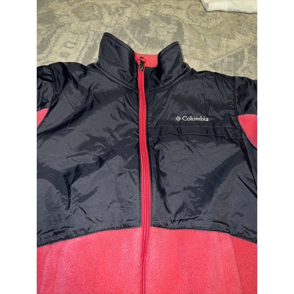 Columbia‎ Fleece Pink Black Jacket Youth Girls Medium 10-12